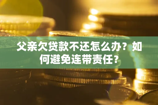 北京父亲欠贷款不还怎么办？如何避免连带责任？